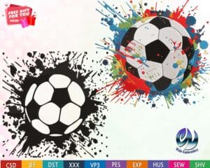 soccer ball machine embroidery design from wido embroidery