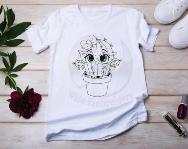 cactus embroidery design from widoembroidery.com