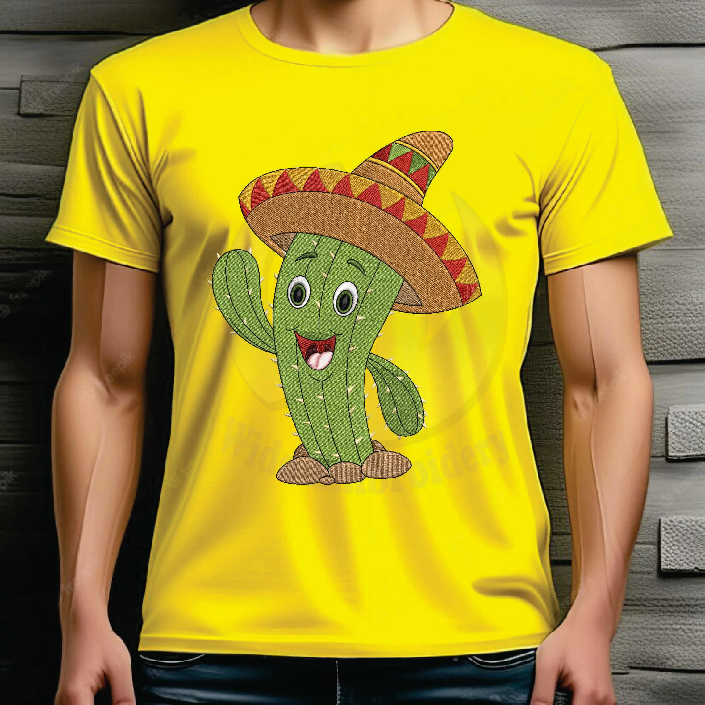 cactus machine embroidery design from widoembroidery.com
