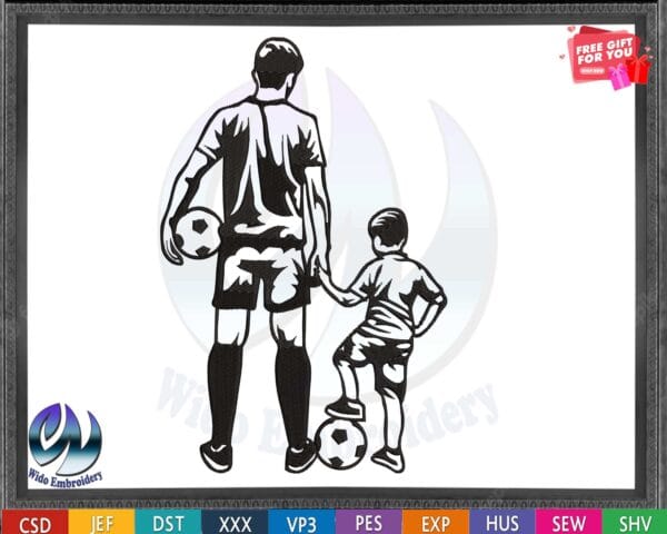 soccer ball embroidery design from widoembroidery.com