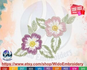flower machine embroidery desgin from widoembroidery.com