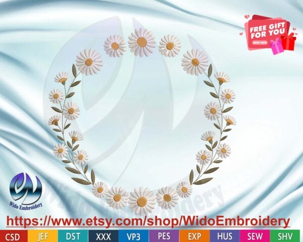 frame flower machine embroidery design from widoembroidery.com