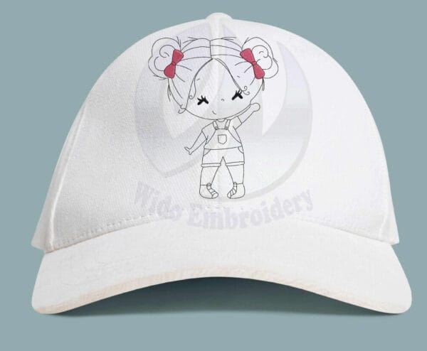 girl run embroidery design from widoembroidery.com