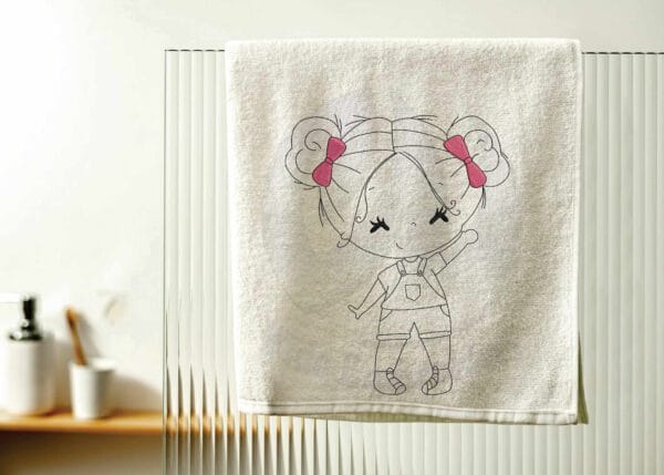 girl run embroidery design from widoembroidery.com