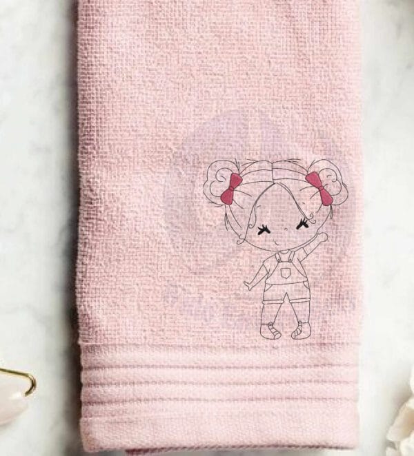 girl run embroidery design from widoembroidery.com