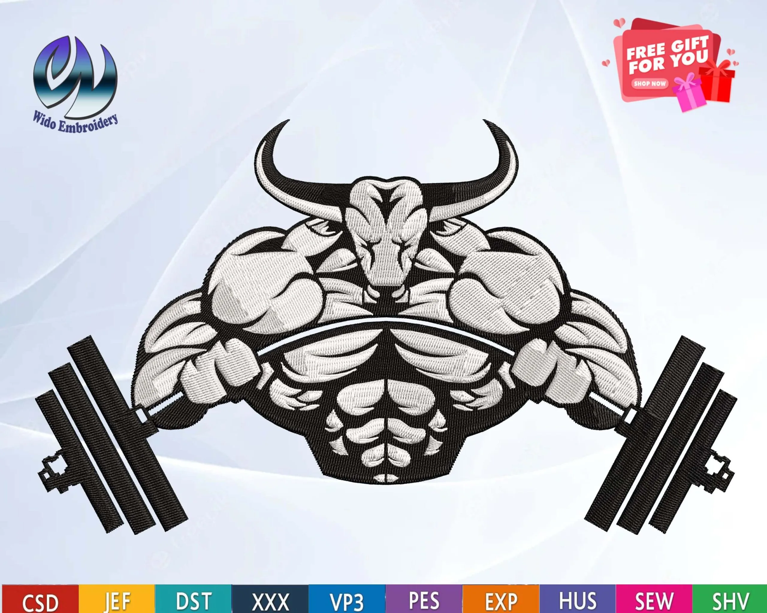 embroidery designs machine embroidery barbell embroidery bodybuilding gym fitness embroidery dumbbell embroidery gym embroidery sport embroidery weight lifting pes death lift workout embroidery Train Hard Exercise Embroidery