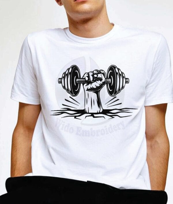gym dumbbell embroidery design from widoembroidery.com