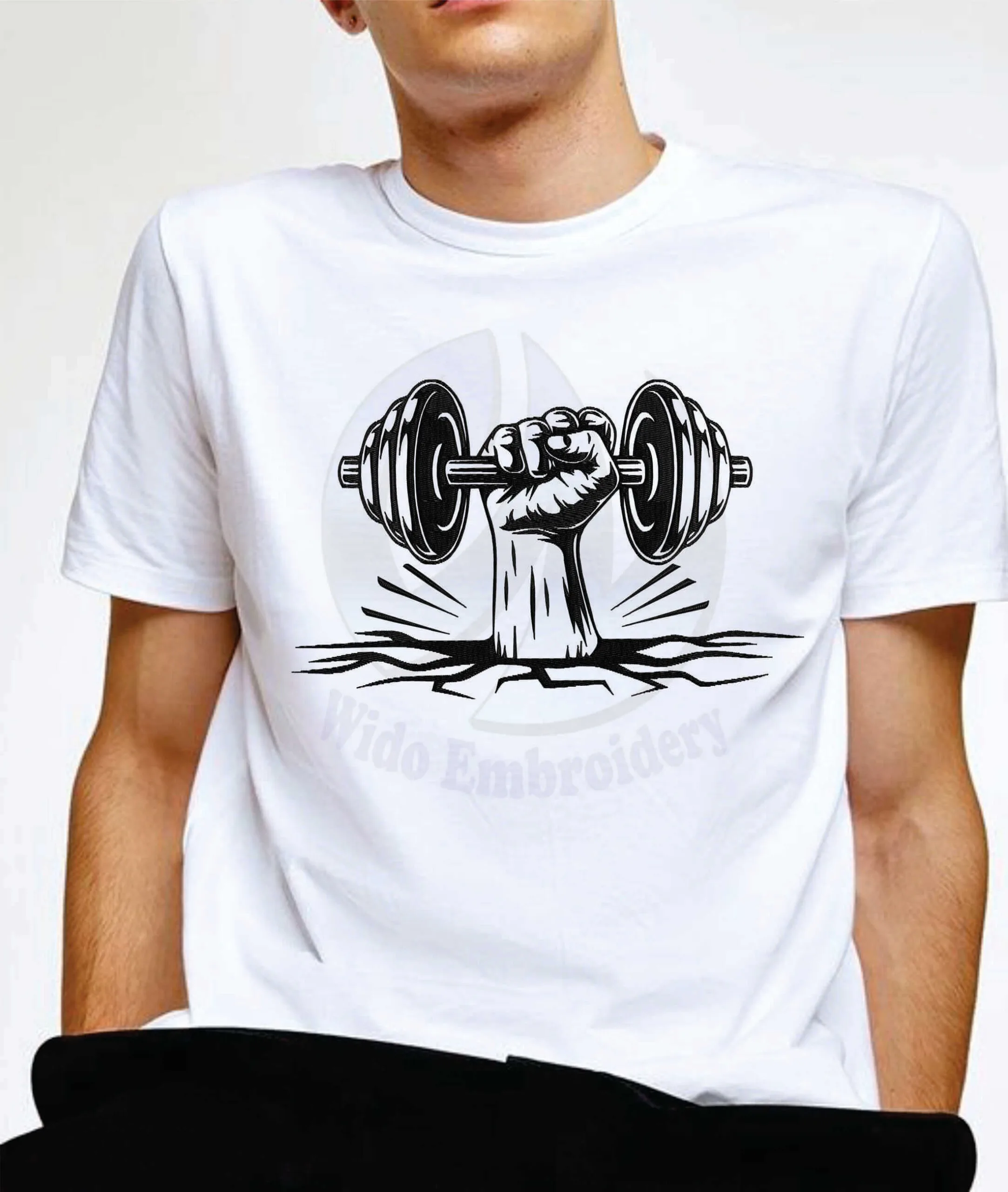 gym dumbbell embroidery design from widoembroidery.com