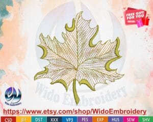leaf machine embroidery desgin from widoembroidery