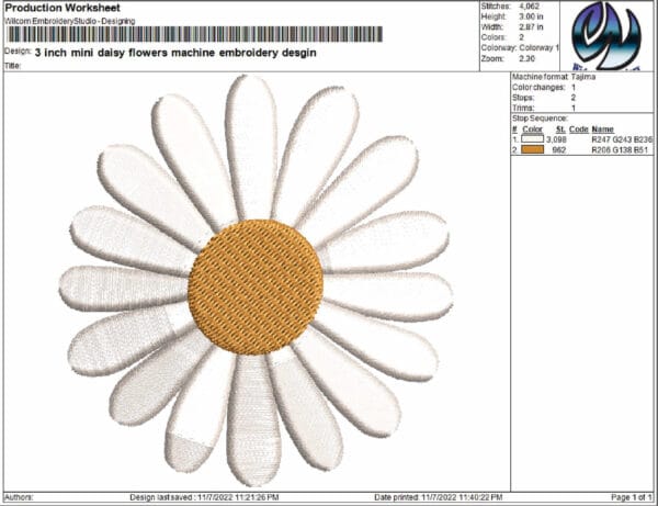 mini flowers embroidery design from widoembroidery