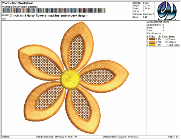 mini flowers embroidery design from widoembroidery