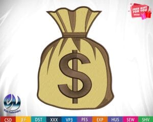 Money bag Embroidery Design