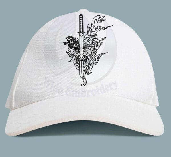 samurai mask embroidery design from widoembroidery.com