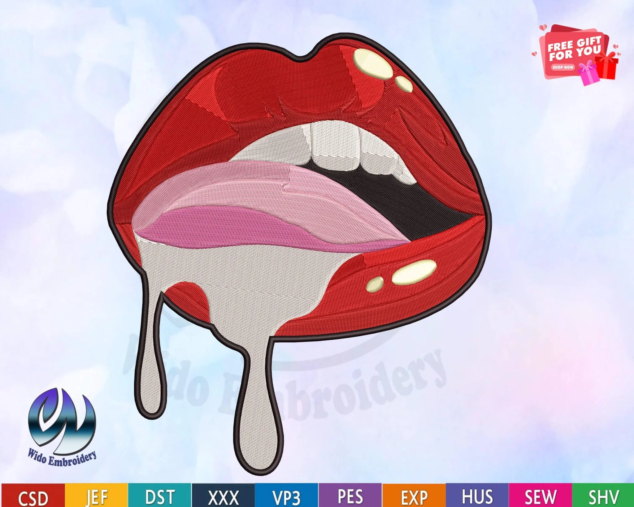 tongue Embroidery Design
