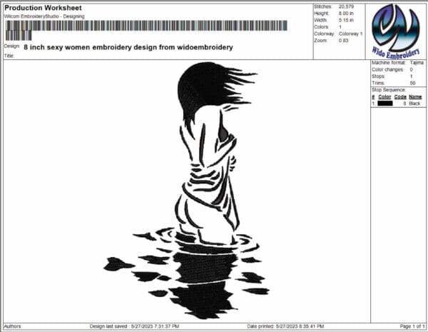 sexy women embroidery design from widoembroidery.com