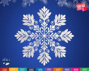 snowflake embrodiery design www.widoembroidery.com