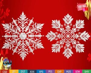 snowflake embroidery design from widoembroidery.com