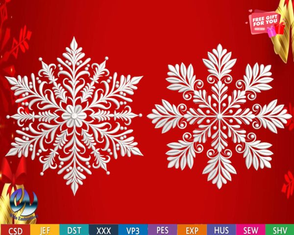 snowflake embroidery design from widoembroidery.com