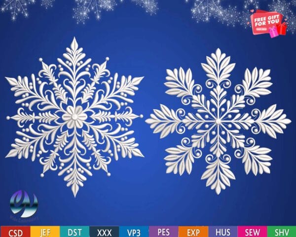 snowflake embroidery design from widoembroidery.com