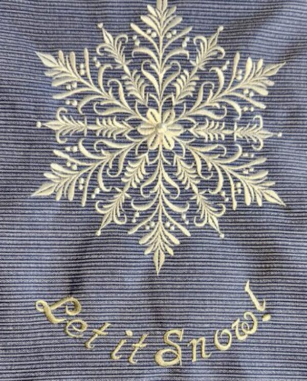 snowflake machine embroidery design from widoembroidery.com