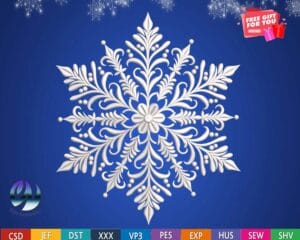 snowflake machine embroidery design from widoembroidery.com