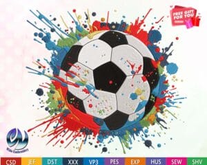 soccer ball embroidery design from widoembroidery