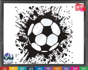 soccer ball machine embroidery design from wido embroidery