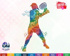 tennis embroidery design from widoembroidery.com