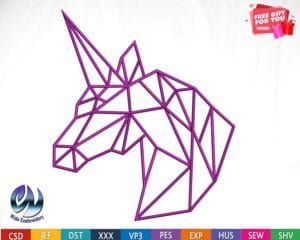 unicorn embroidery design from widoembroidery.com