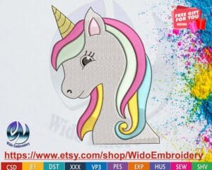 unicorn embroidery designs from widoembroidery.com