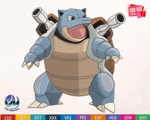 Blastoise embroidery design from widoembroidery.com