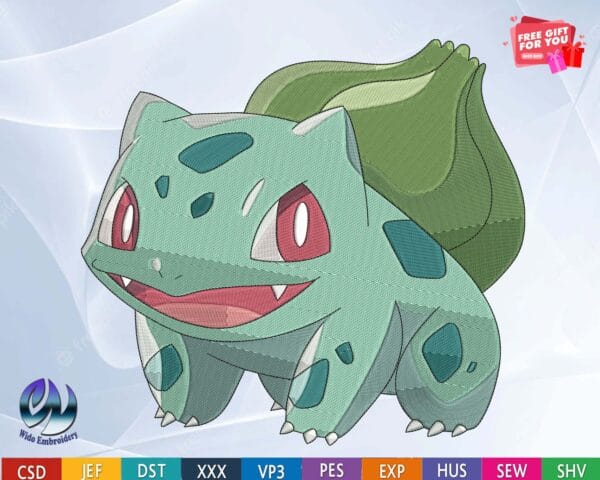 bulbasaur embroidery design from widoembroidery.com