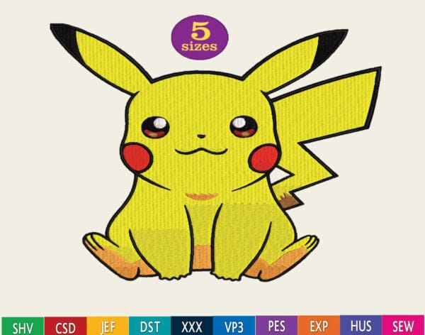 pikatshu pokemone embroidery design from widoembroidery.com