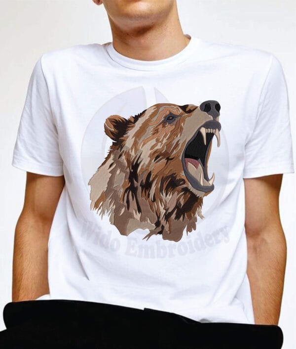 roar bear embroidery design from www.widoembroidery.com