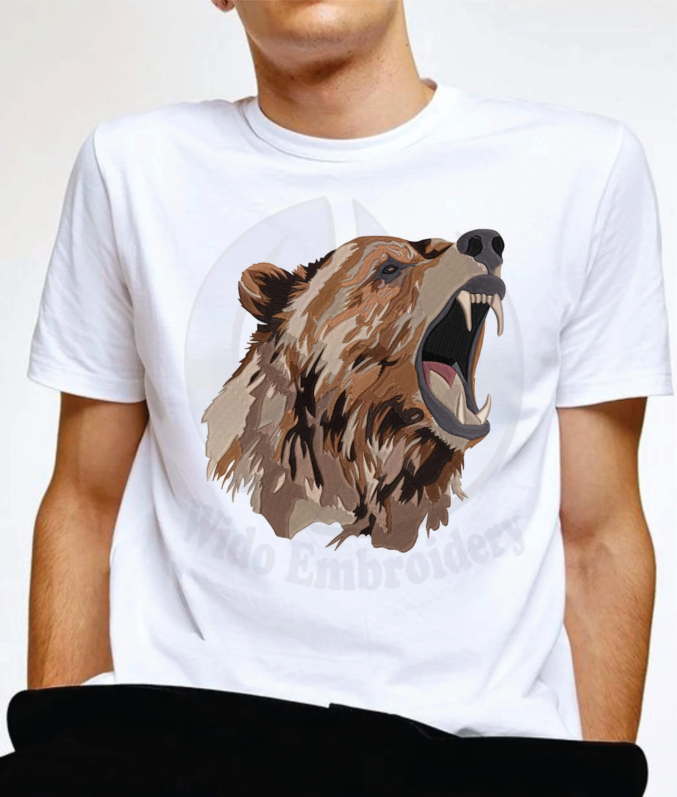 roar bear embroidery design from www.widoembroidery.com