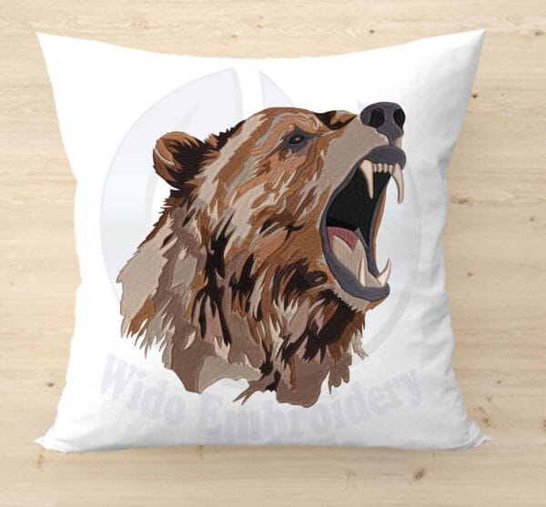 roar bear embroidery design from www.widoembroidery.com