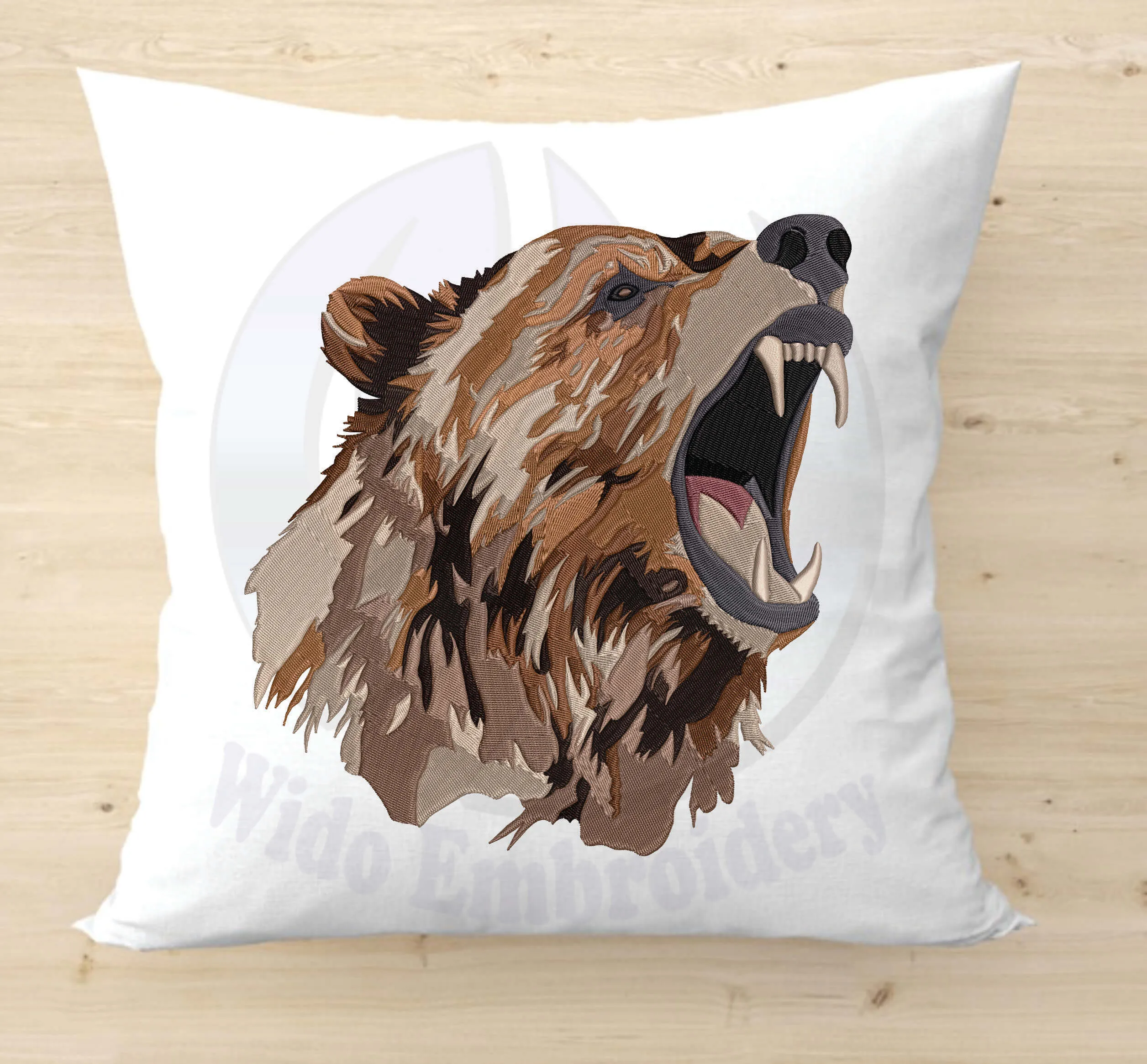roar bear embroidery design from www.widoembroidery.com