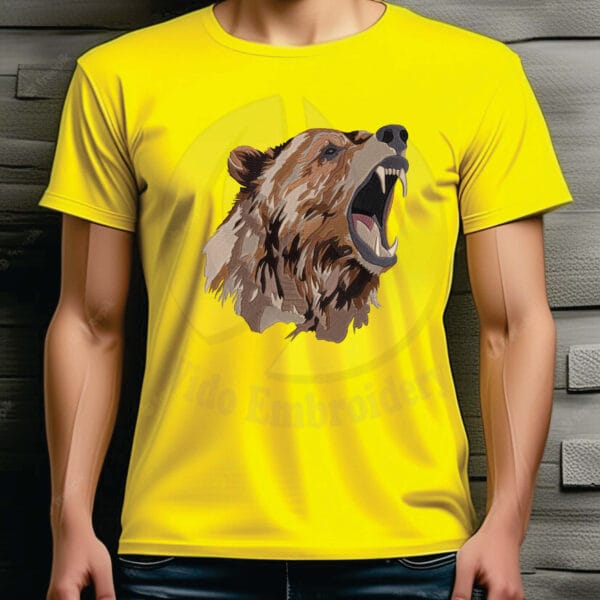 roar bear embroidery design from www.widoembroidery.com