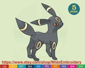 umbreon embroidery design from widoembroidery.com