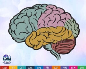 Brain parts embroidery design from widoembroidery.com