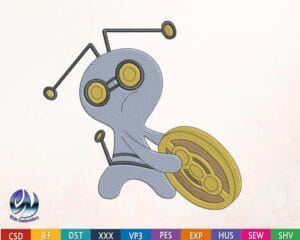 Gimmighoul pokemon embroidery design from widoembroidery.com