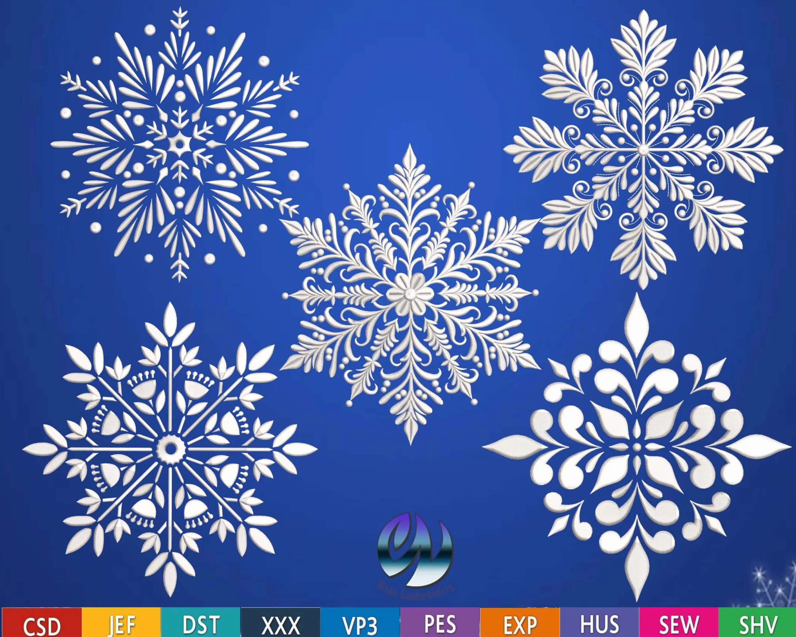 snowflake embroidery design from widoembroidery.com