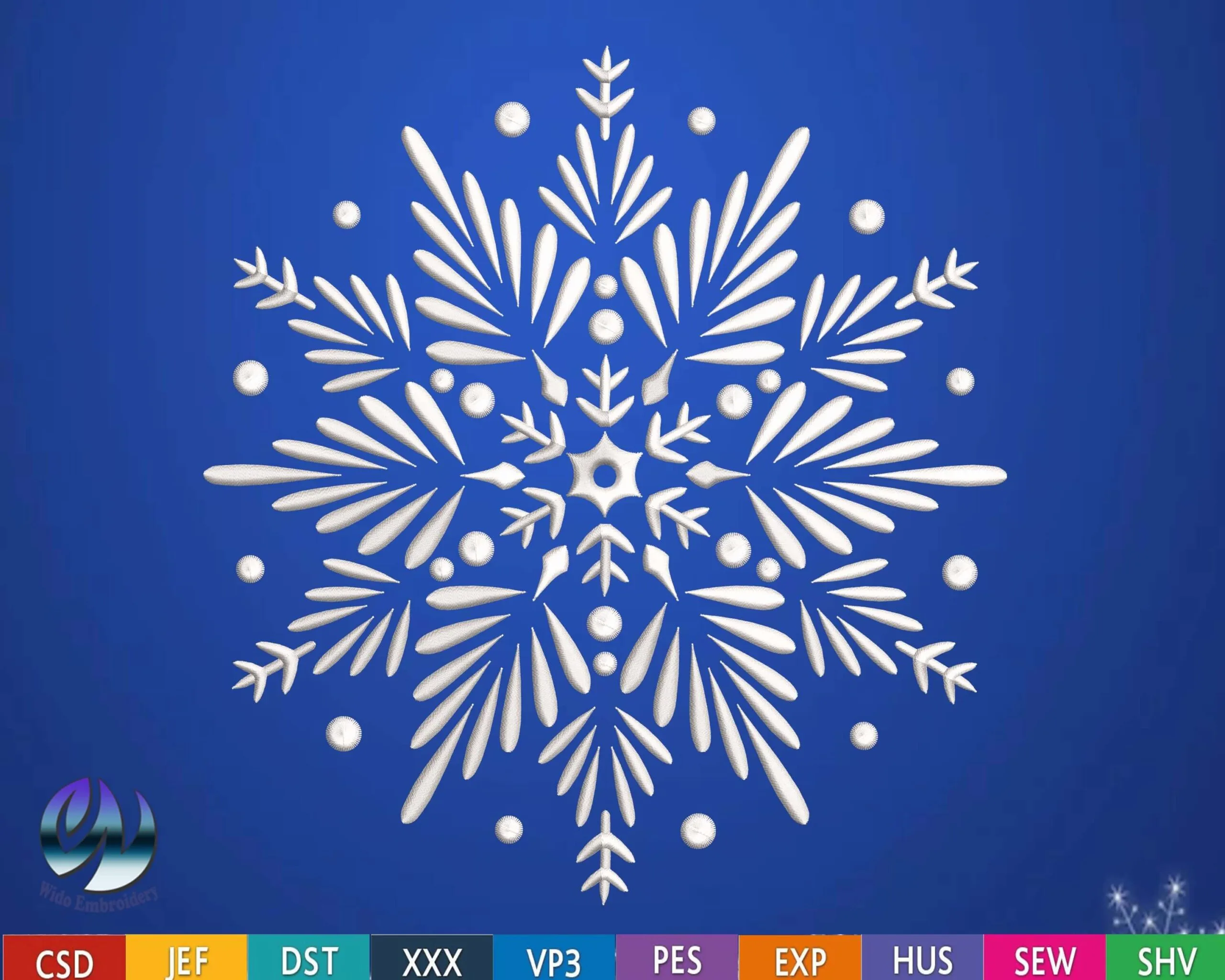 snowflake embroidery design from widoembroidery.com