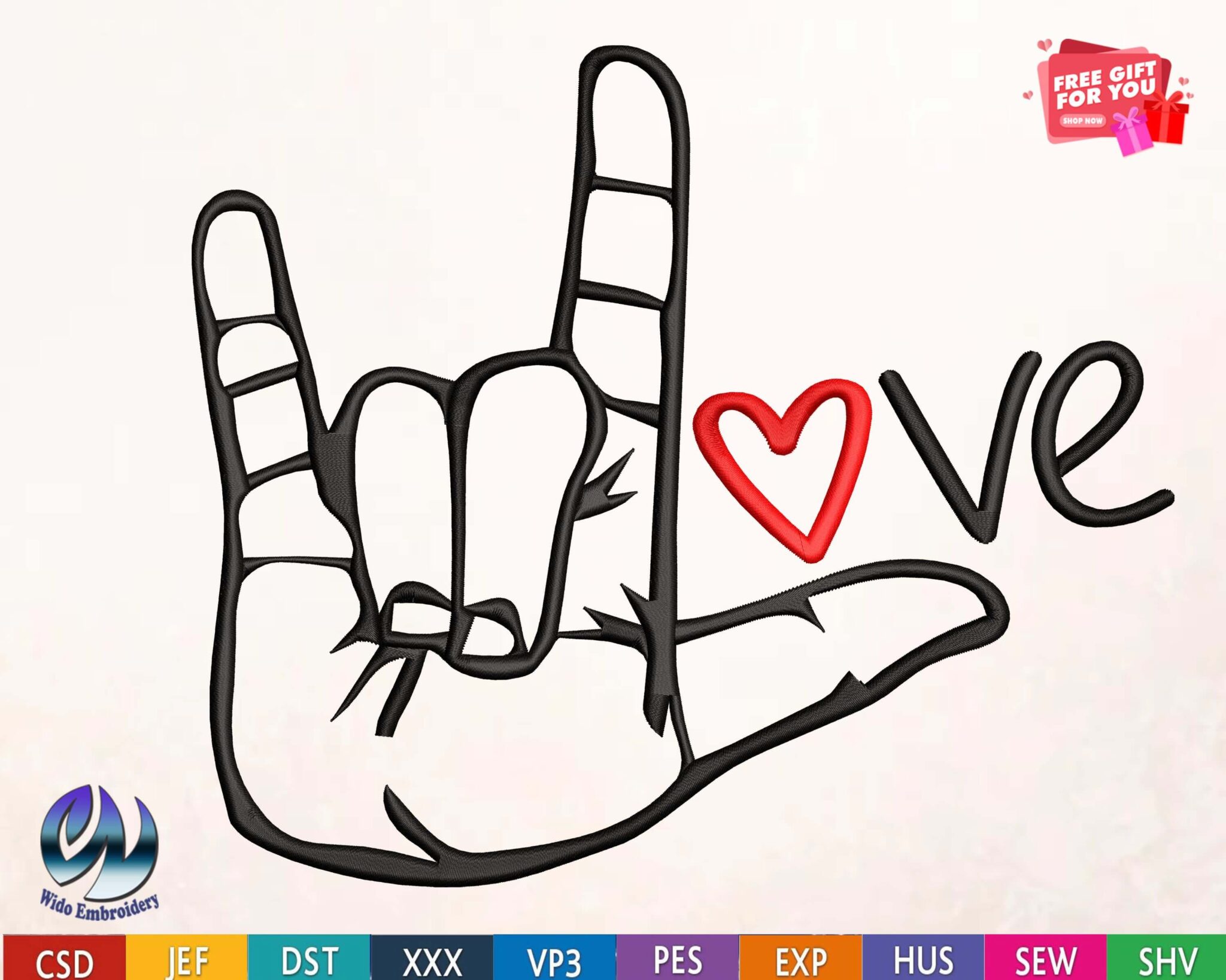 love red embroidery design from widoembroidery.com