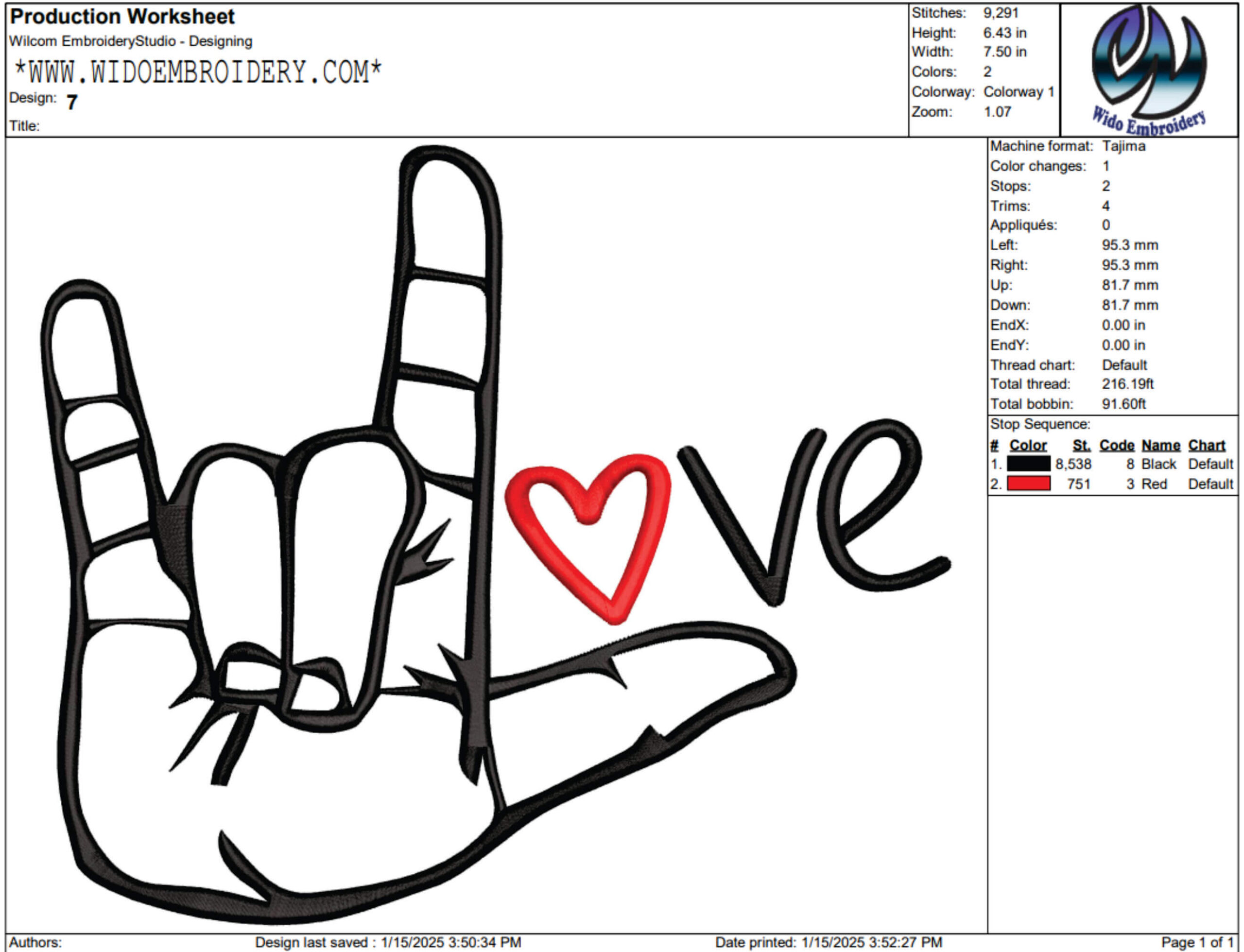 love red embroidery design from widoembroidery.com