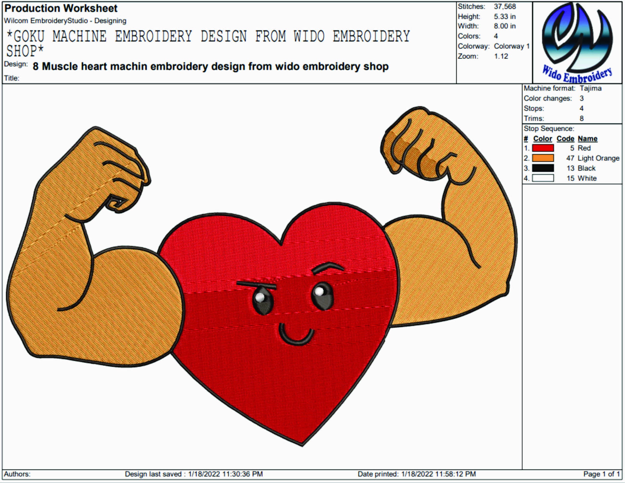 muscle heart machine embroidery design from widoembroidery.com