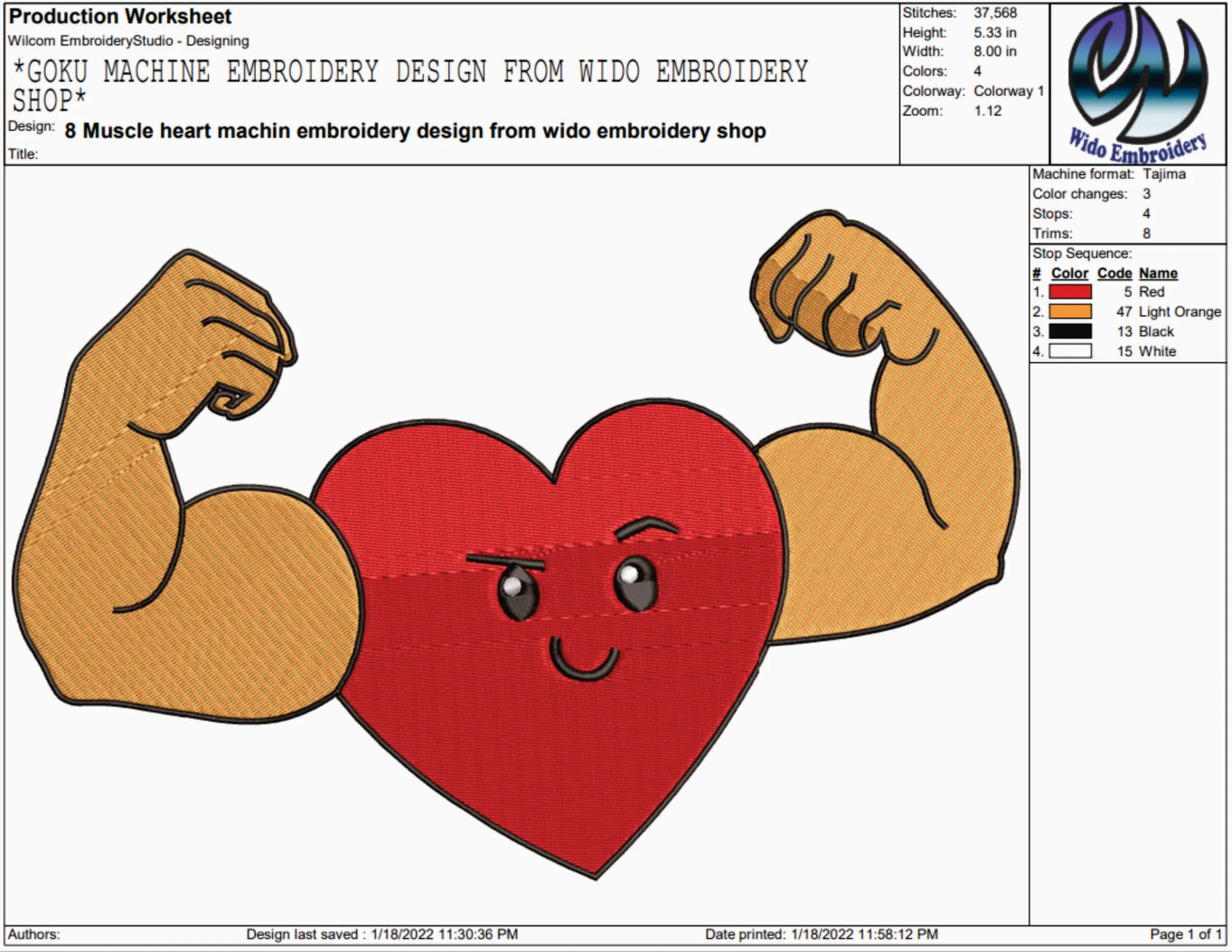 muscle heart machine embroidery design from widoembroidery.com